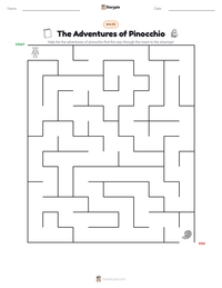 The Adventures of Pinocchio printable worksheet preview
