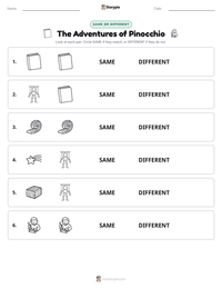 The Adventures of Pinocchio printable worksheet preview
