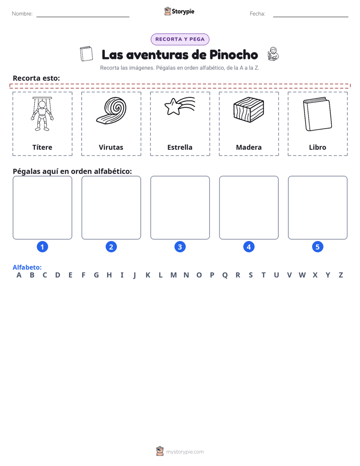 Cortar y Pegar el Alfabeto