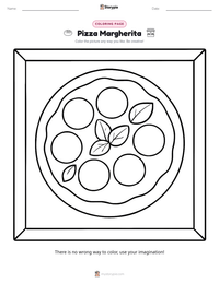 Pizza Margherita printable worksheet preview