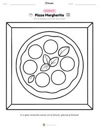 Pizza Margherita afdrukbare werkblad voorbeeld