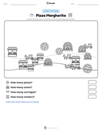 Pizza Margherita printable worksheet preview