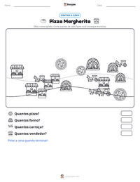 Prévia da folha de atividades imprimível Pizza Margherita