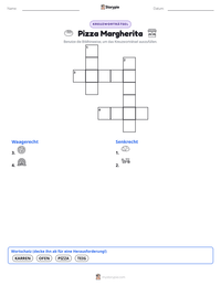 Pizza Margherita druckbare Arbeitsblatt Vorschau