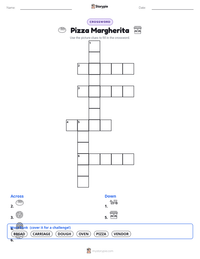 Pizza Margherita printable worksheet preview