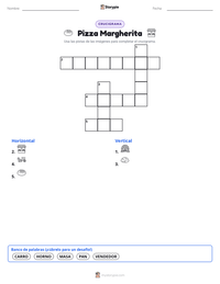 Vista previa de la hoja de trabajo imprimible de Pizza Margherita