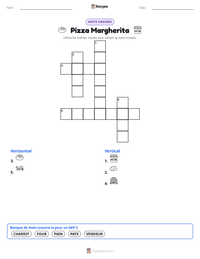 Aperçu de la feuille de travail imprimable Pizza Margherita