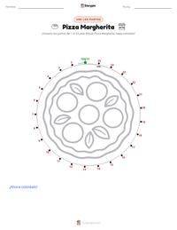 Vista previa de la hoja de trabajo imprimible de Pizza Margherita