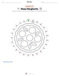 Prabaca lembar kerja cetak Pizza Margherita