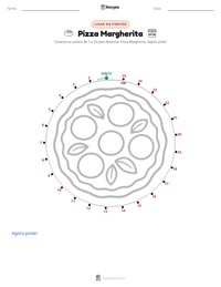 Prévia da folha de atividades imprimível Pizza Margherita