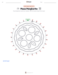 Pizza Margherita yazdırılabilir çalışma sayfası önizlemesi