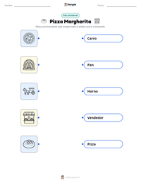 Vista previa de la hoja de trabajo imprimible de Pizza Margherita