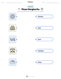Aperçu de la feuille de travail imprimable Pizza Margherita