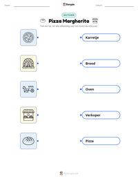 Pizza Margherita afdrukbare werkblad voorbeeld