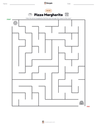 Pizza Margherita printable worksheet preview