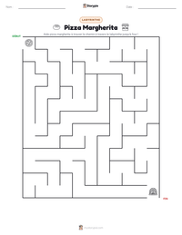 Aperçu de la feuille de travail imprimable Pizza Margherita