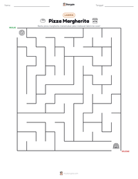 Prabaca lembar kerja cetak Pizza Margherita