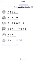 Anteprima della scheda stampabile di Pizza Margherita