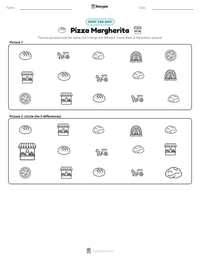 Pizza Margherita printable worksheet preview