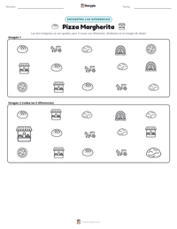 Vista previa de la hoja de trabajo imprimible de Pizza Margherita