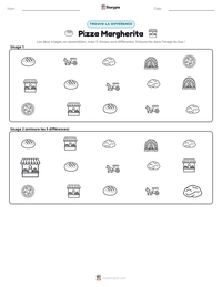 Aperçu de la feuille de travail imprimable Pizza Margherita