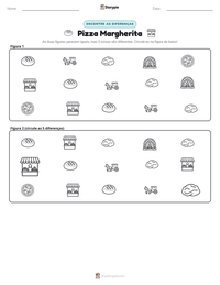 Prévia da folha de atividades imprimível Pizza Margherita