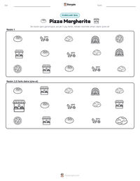 Pizza Margherita yazdırılabilir çalışma sayfası önizlemesi