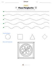 Pizza Margherita printable worksheet preview