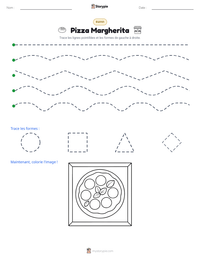 Aperçu de la feuille de travail imprimable Pizza Margherita
