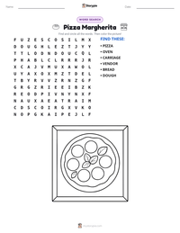 Pizza Margherita printable worksheet preview