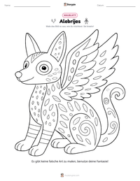 Alebrijes druckbare Arbeitsblatt Vorschau