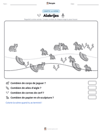 Aperçu de la feuille de travail imprimable Alebrijes
