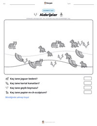 Alebrijeler yazdırılabilir çalışma sayfası önizlemesi
