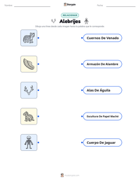 Vista previa de la hoja de trabajo imprimible de Alebrijes
