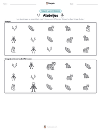 Aperçu de la feuille de travail imprimable Alebrijes