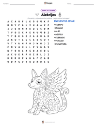 Vista previa de la hoja de trabajo imprimible de Alebrijes