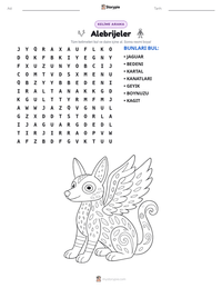 Alebrijeler yazdırılabilir çalışma sayfası önizlemesi