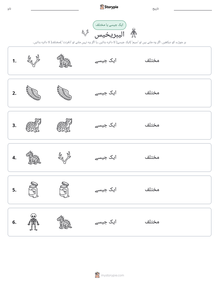 ایک جیسا یا مختلف