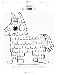 Piñata afdrukbare werkblad voorbeeld