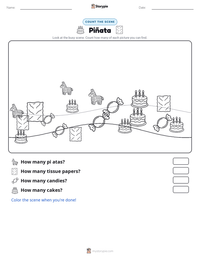 Piñata printable worksheet preview