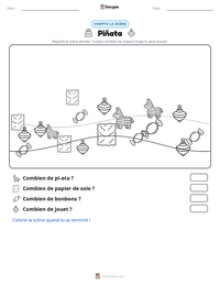 Aperçu de la feuille de travail imprimable Piñata