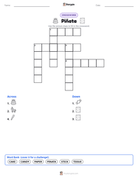 Piñata printable worksheet preview