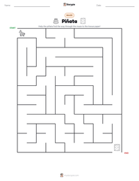 Piñata printable worksheet preview