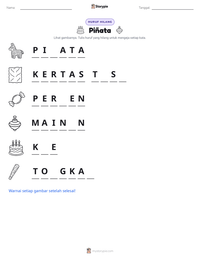 Prabaca lembar kerja cetak Piñata