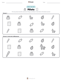 Piñata printable worksheet preview