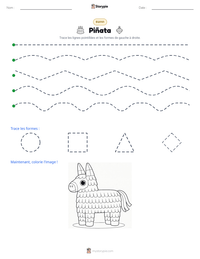 Aperçu de la feuille de travail imprimable Piñata