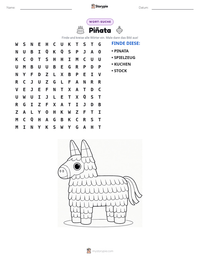 Piñata druckbare Arbeitsblatt Vorschau
