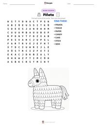 Piñata printable worksheet preview