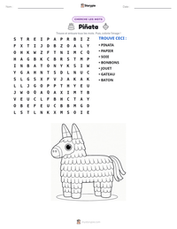 Aperçu de la feuille de travail imprimable Piñata
