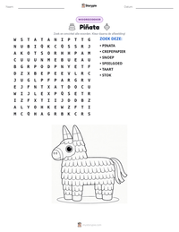 Piñata afdrukbare werkblad voorbeeld